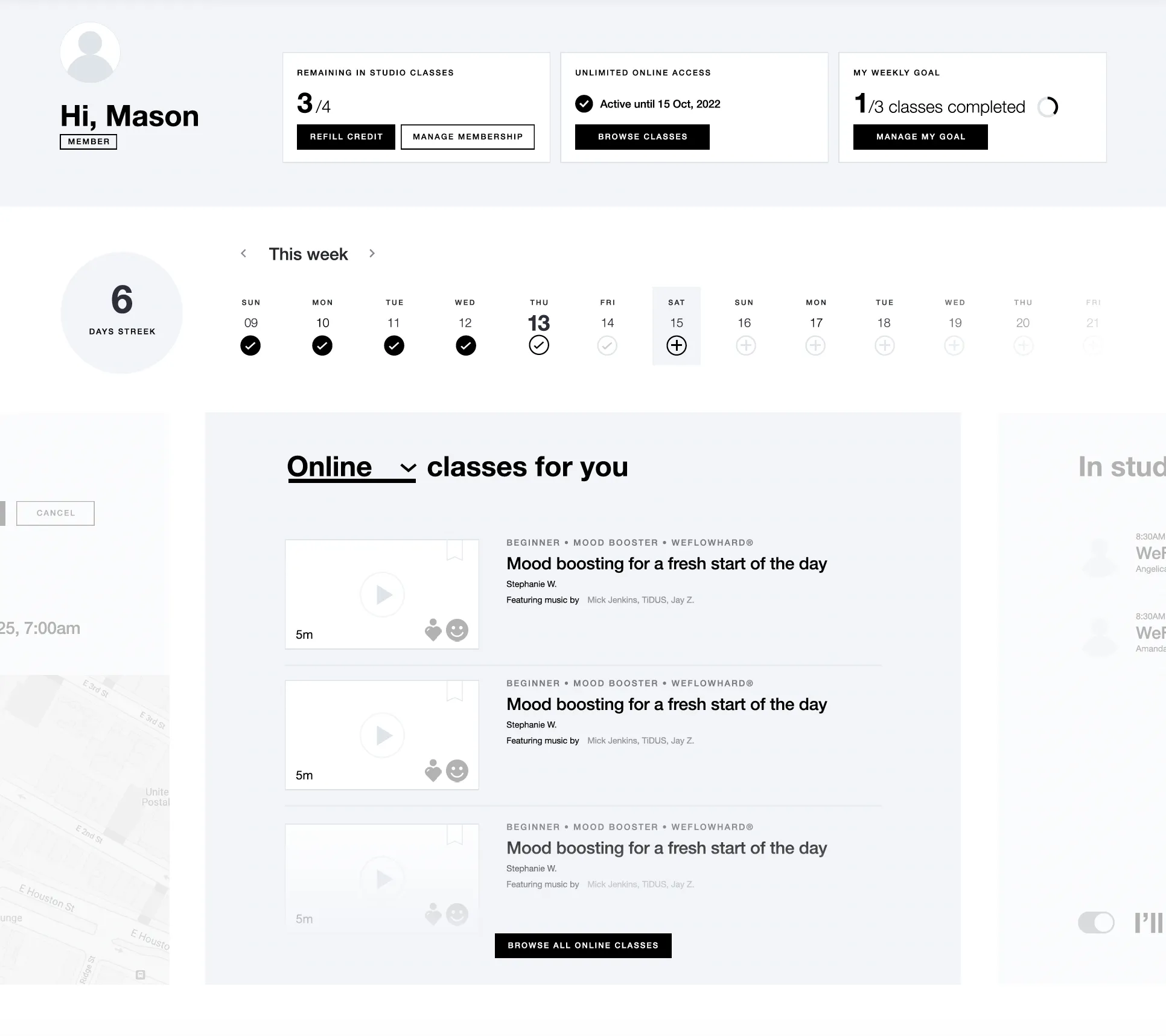 Competitor browse interface