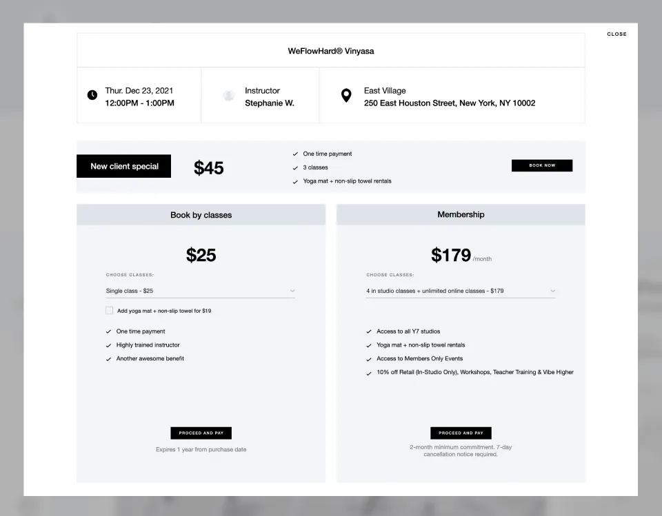 Competitor browse interface